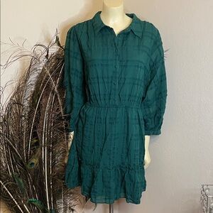 LC Lauren Conrad Teal Long Sleeve Dress